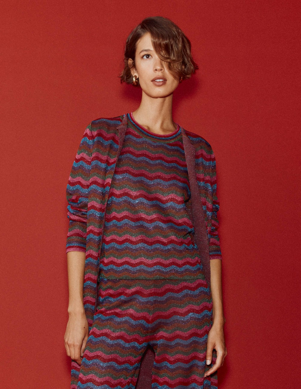 Jacquard Knitted T-Shirt-Multi / Boden Discount
