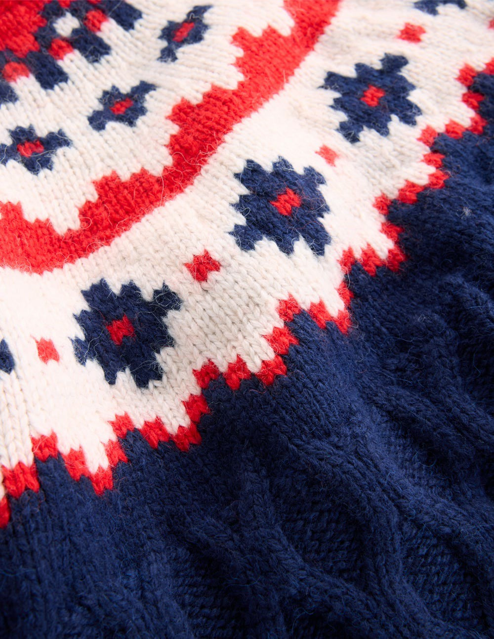 Eleanor Fair Isle Sweater-Navy Cable / Boden On sale