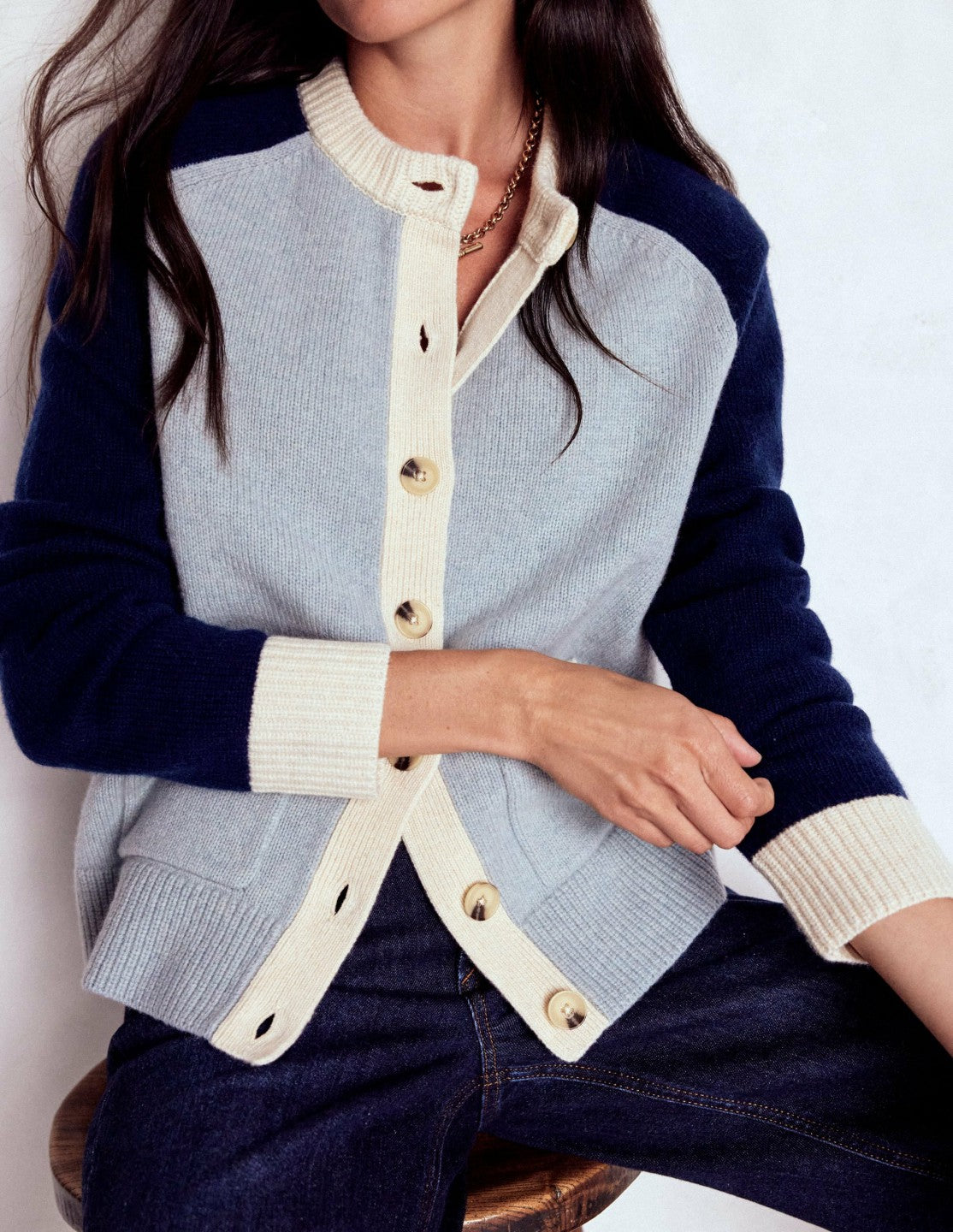 Marion Merino Cardigan-Snowbird Blue, Navy / Boden us