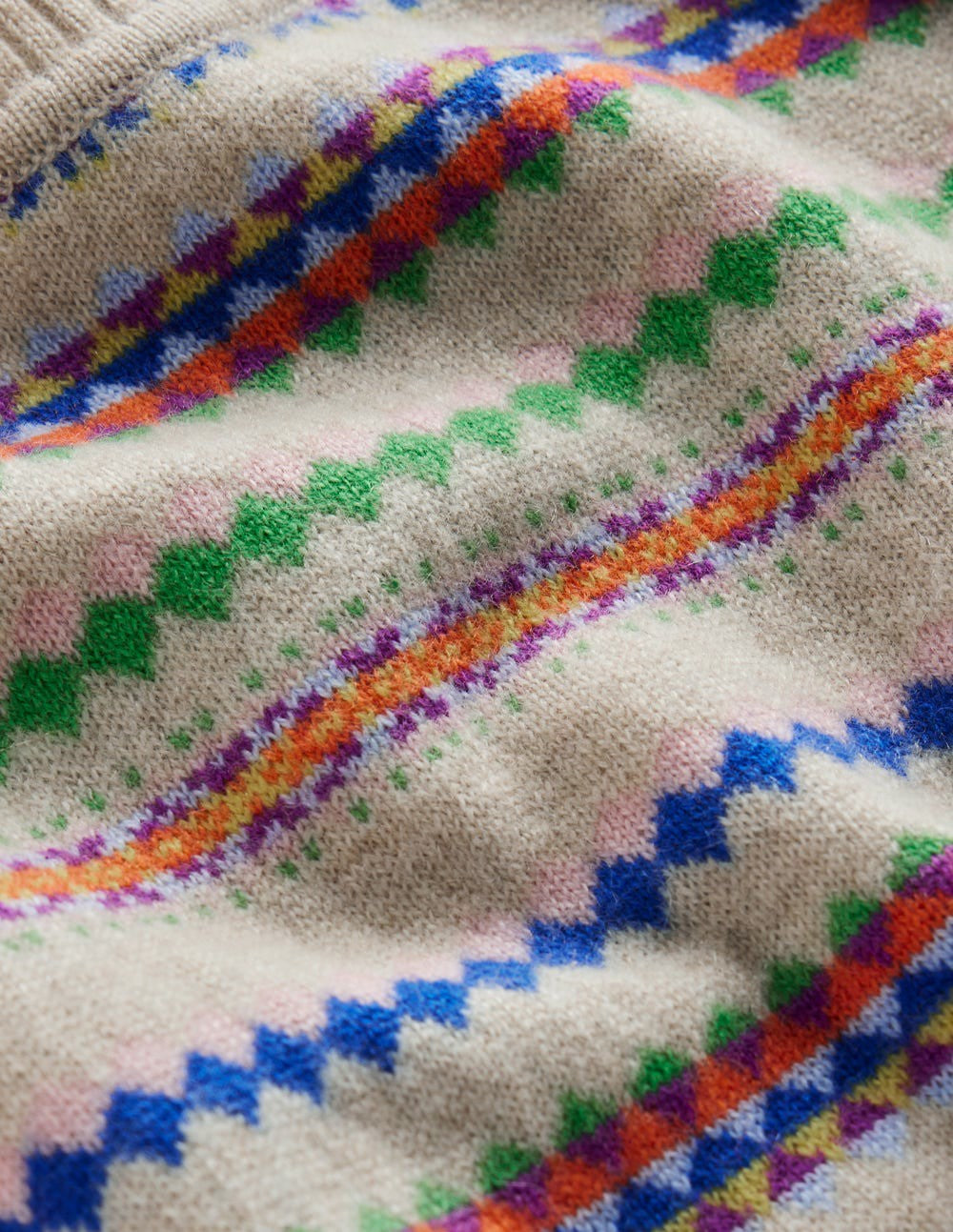 Lydia Cashmere Jumper-Oatmeal Melange Fair Isle / Boden