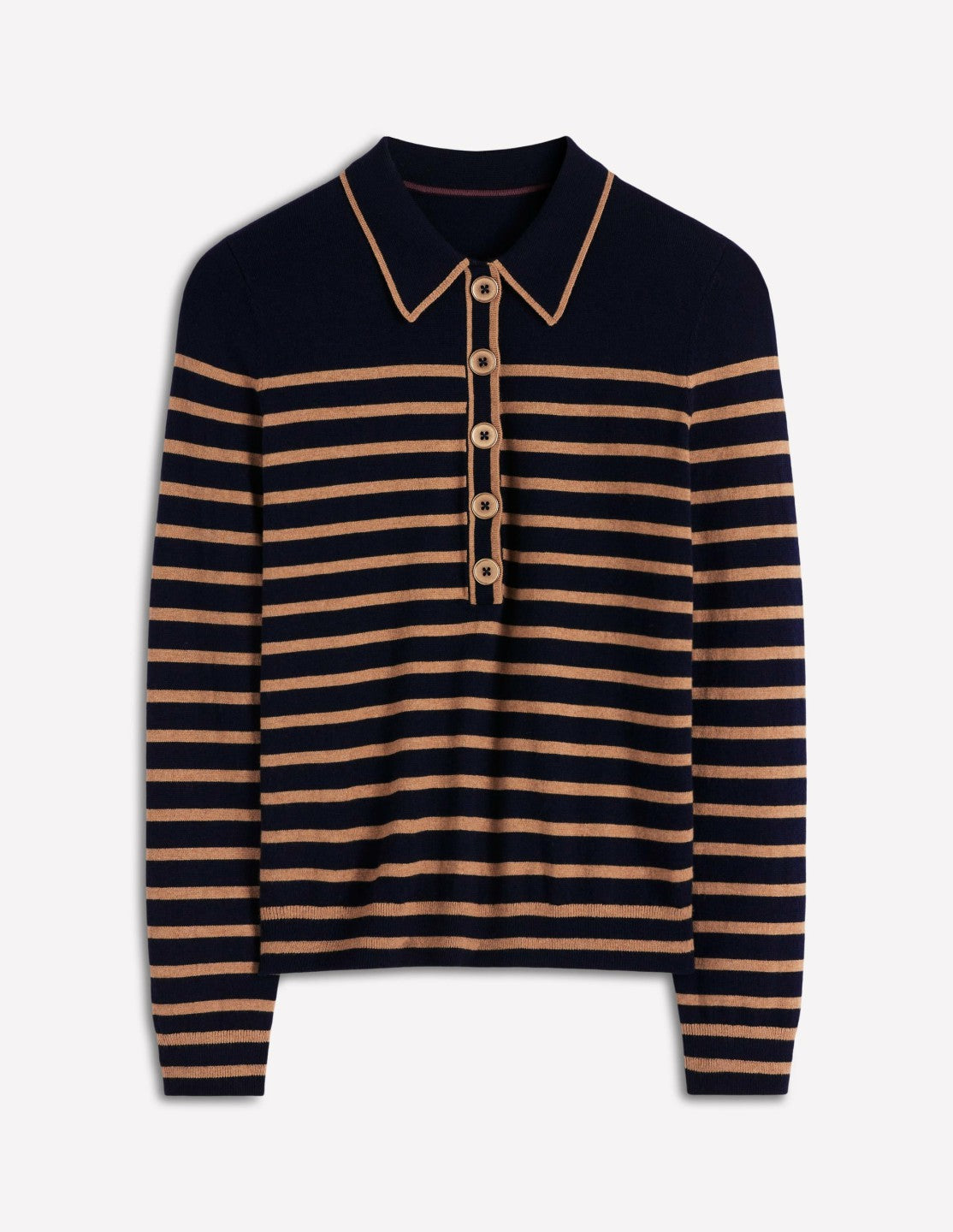 Liz Henley Jumper-Navy / Camel / Boden Online