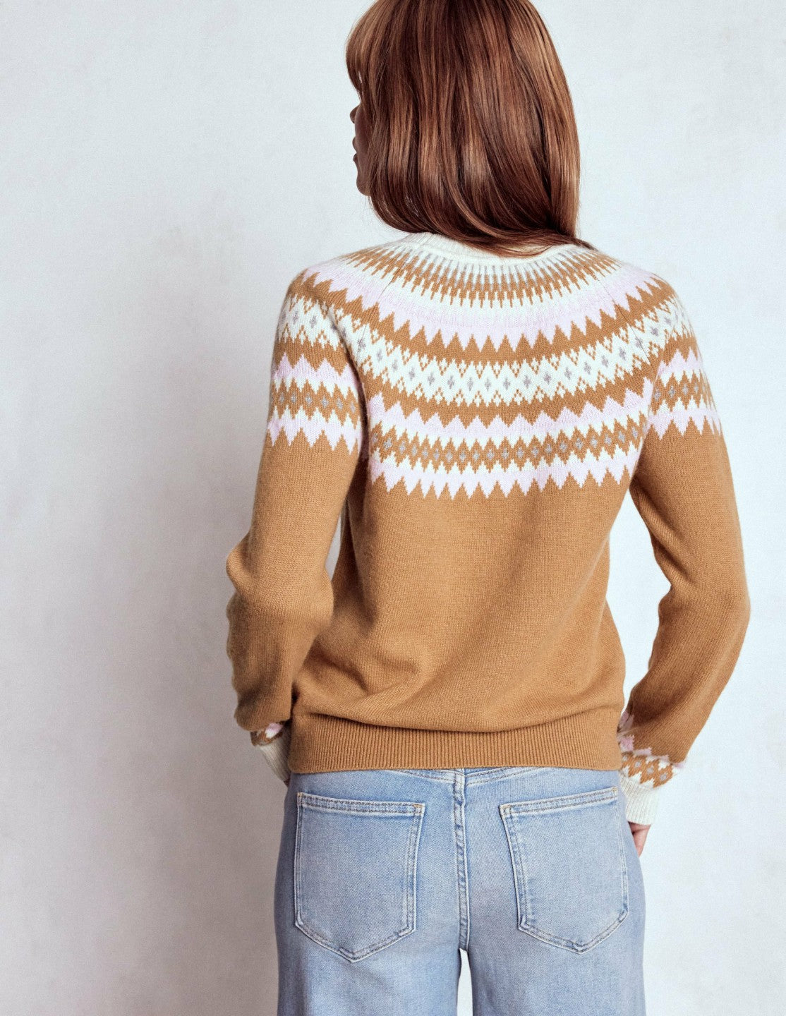 Edie Fair Isle Sweater-Camel Melange Fair Isle / Boden Outlet