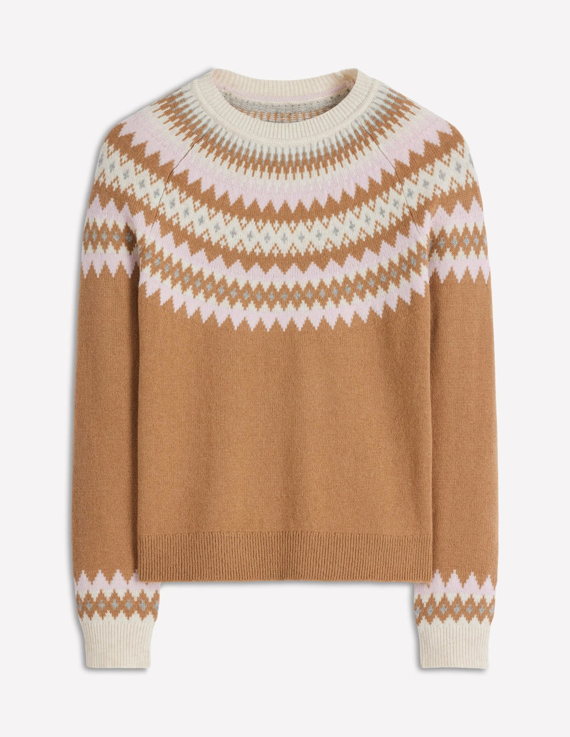 Edie Fair Isle Sweater-Camel Melange Fair Isle / Boden Outlet