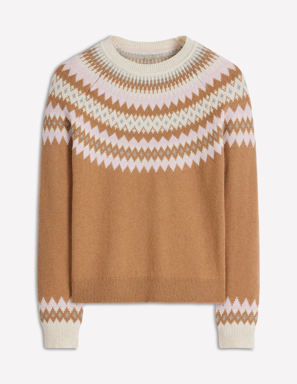 Edie Fair Isle Sweater-Camel Melange Fair Isle / Boden Outlet