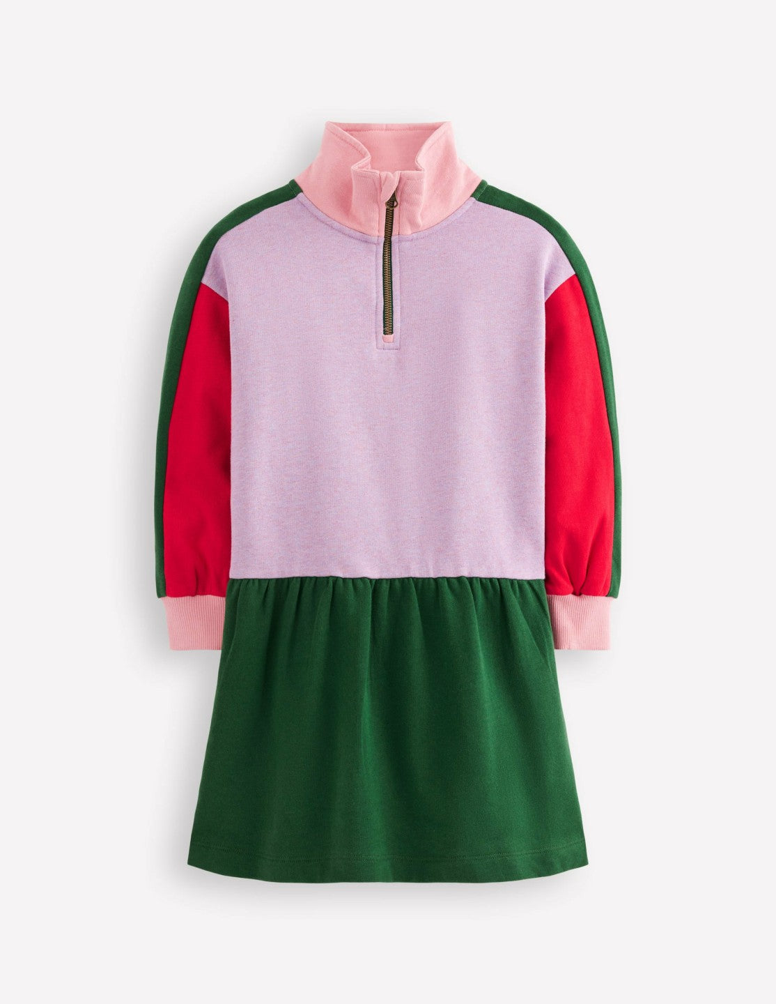 Half Zip Sweat Dress-Colour Block Marl / Boden On sale