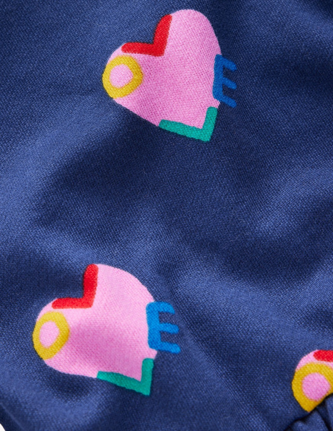 Drop Shoulder Sweat Dress-Starboard Blue Love Hearts / Boden Sale