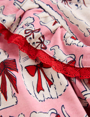Long Sleeve Ruffle Dress-Bubblegum Pink Favourite Pets / Boden Outlet