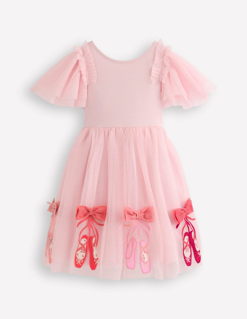 Short Sleeve Logo Tulle Dress-French Pink Ballet Shoes / Boden Discount