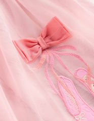 Short Sleeve Logo Tulle Dress-French Pink Ballet Shoes / Boden Discount