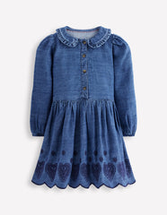 Pretty Shirt Dress-Mid Vintage Broderie Hearts / Boden On sale