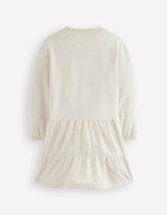 Drop Waist Sweatshirt Dress-Oatmeal Marl Appliqué / Boden us