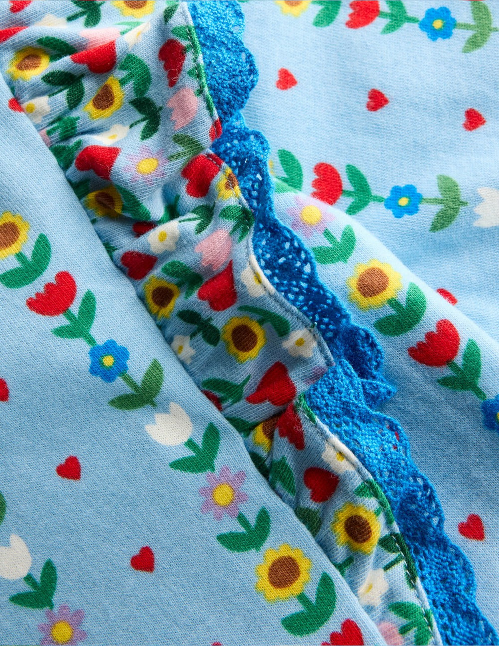Long Sleeve Ruffle Dress-Glacier Blue Garden Stripe / Boden