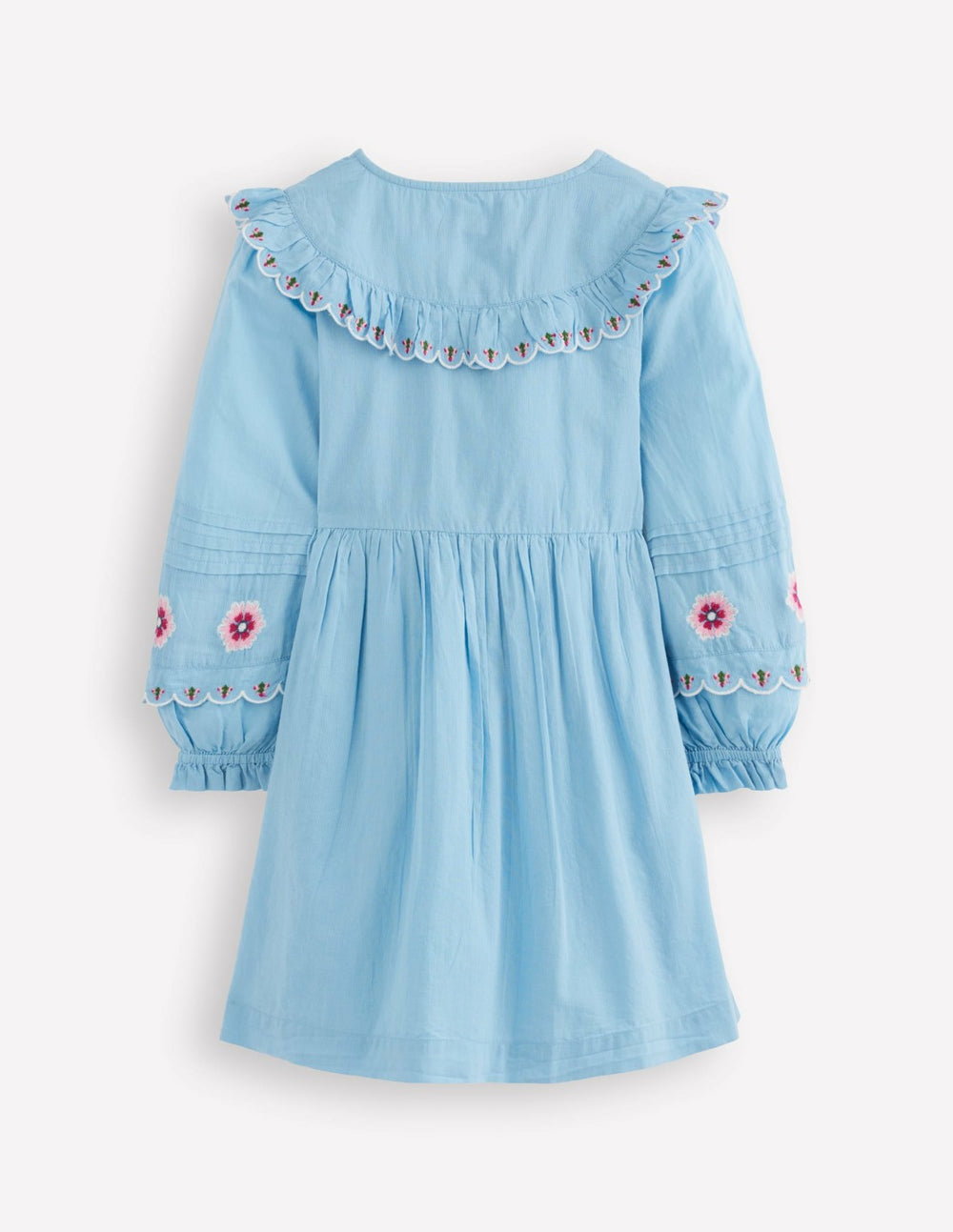 Button Through Blouson Dress-Glacier Blue / Boden Outlet