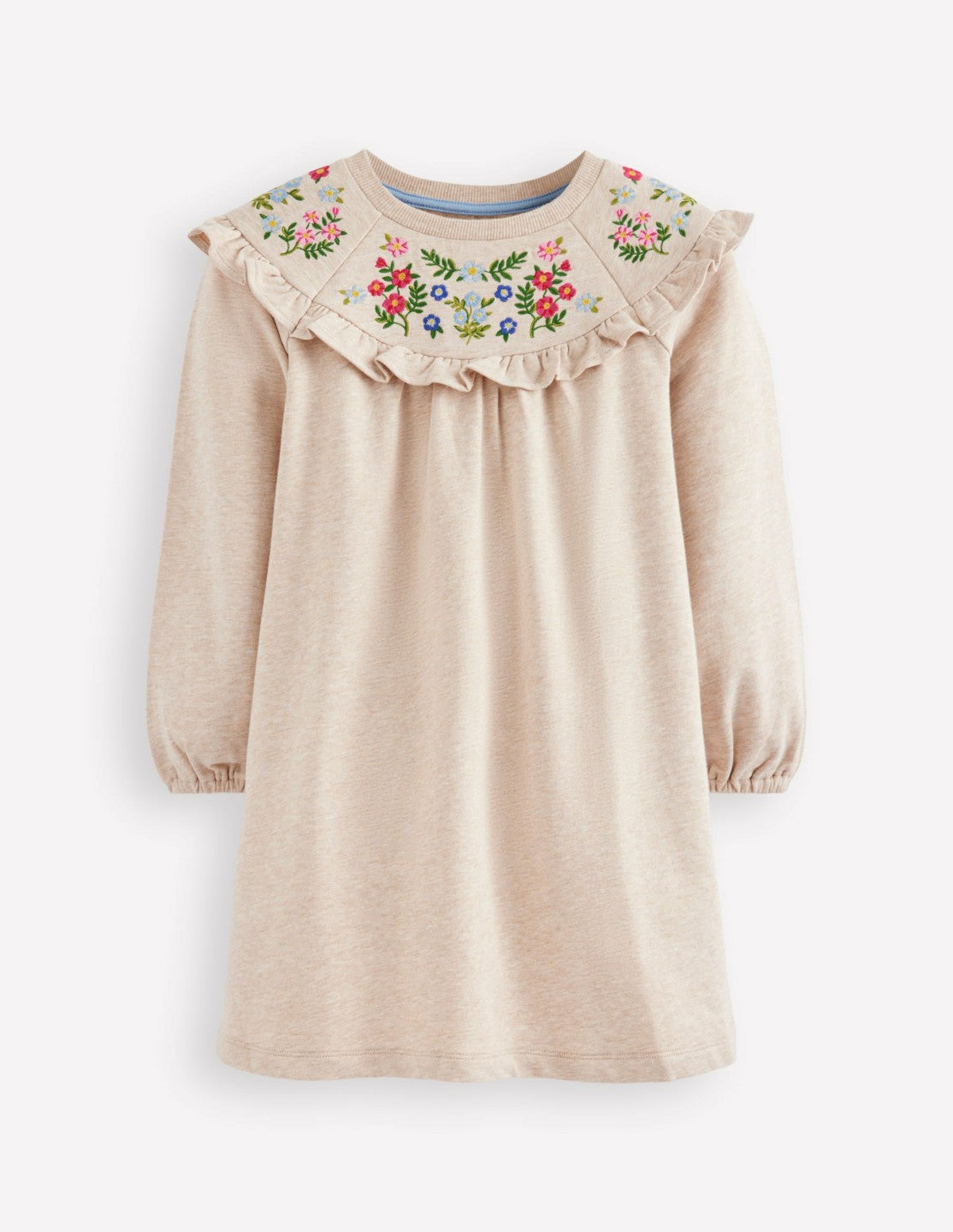 Embroidered Sweatshirt Dress-Oatmeal Marl / Boden Discount