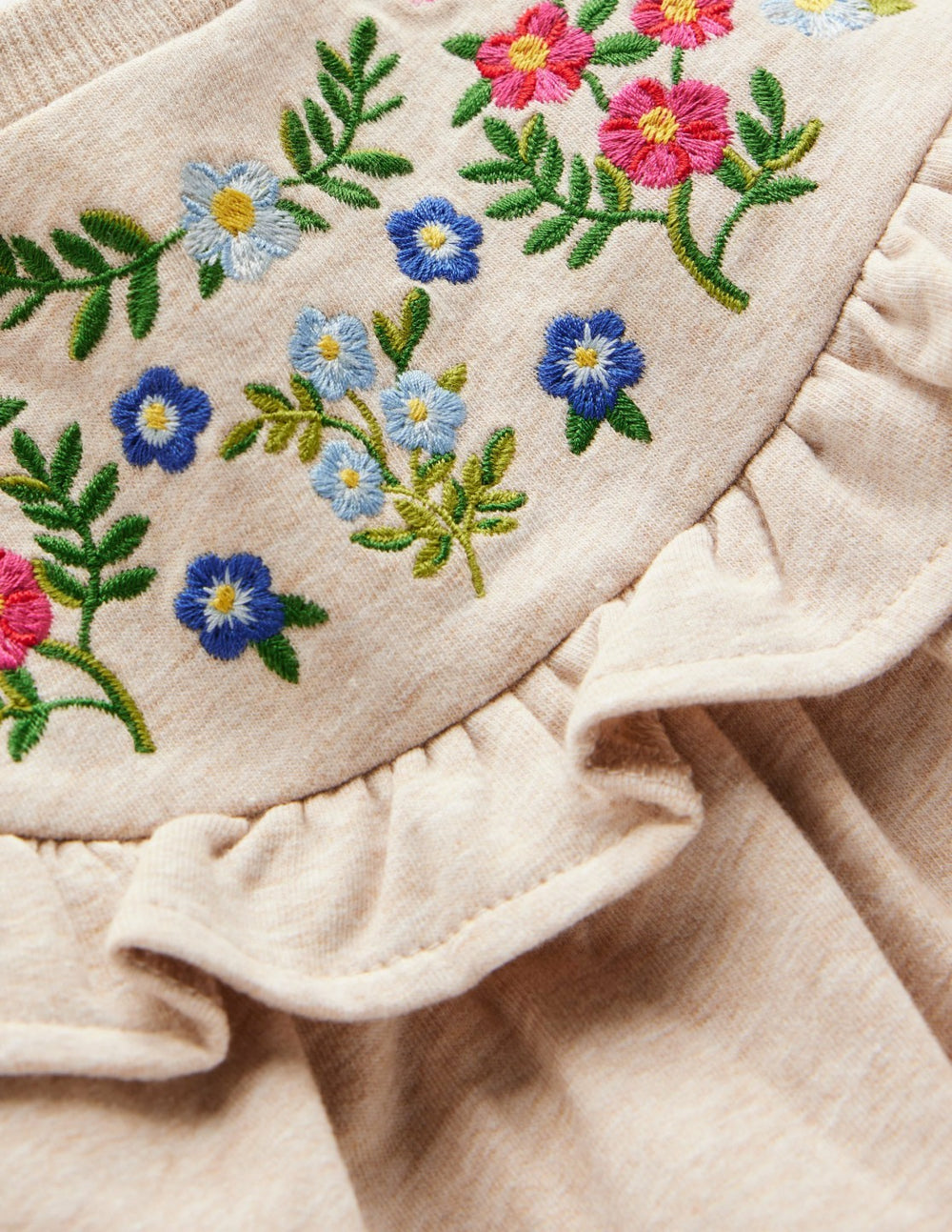 Embroidered Sweatshirt Dress-Oatmeal Marl / Boden Discount