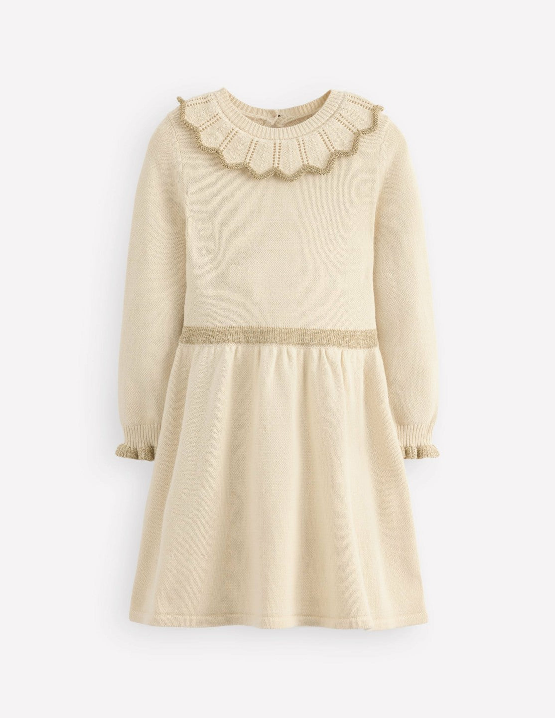Pretty Collared Knitted Dress-Soft Ivory / Boden On sale