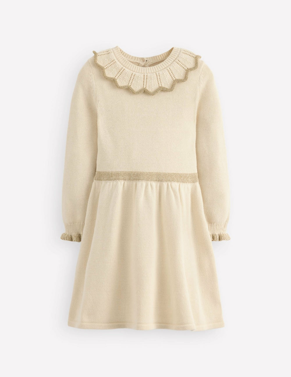 Pretty Collared Knitted Dress-Soft Ivory / Boden On sale