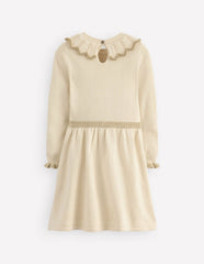 Pretty Collared Knitted Dress-Soft Ivory / Boden On sale