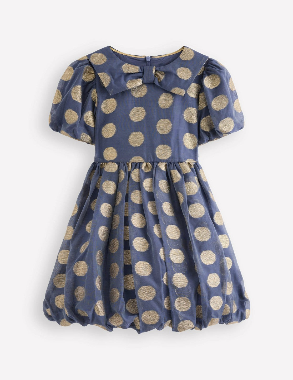 Bubble Hem Party Dress-College Navy Gold Spot / Boden us