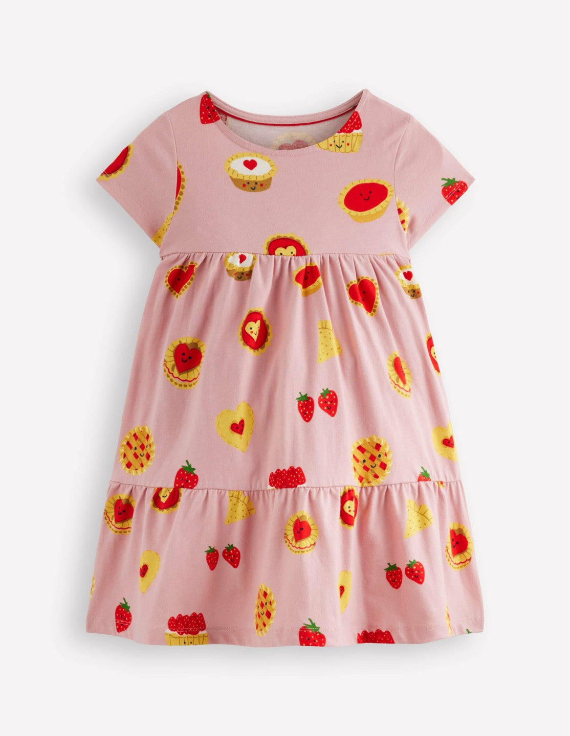 Ariel Twirly Jersey Dress-Vintage Pink Sweet Treats / Boden