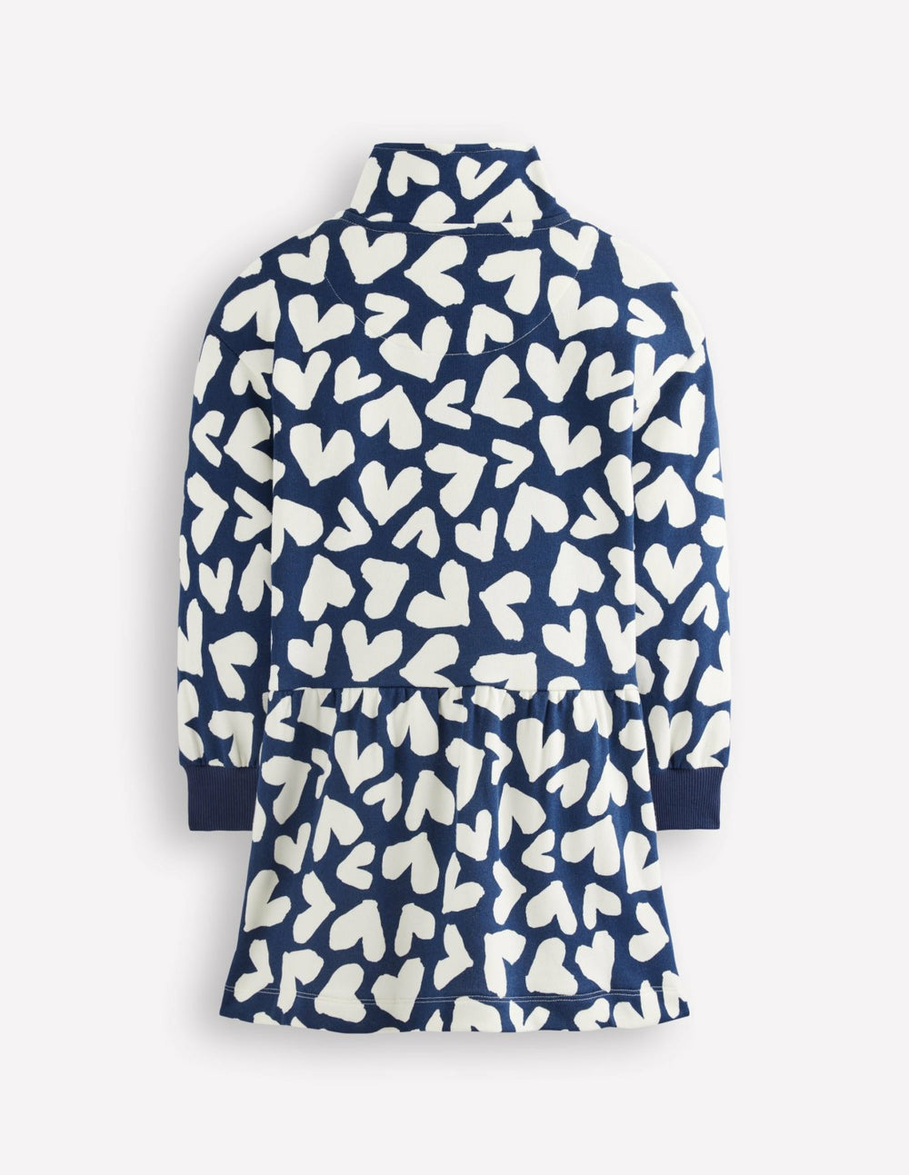 Half Zip Sweat Dress-College Navy Collage Hearts / Boden Sale