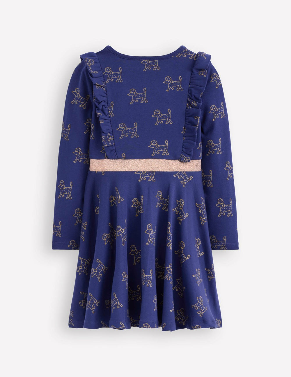Cora Twirly Jersey Dress-Navy Foil Poodles / Boden Online