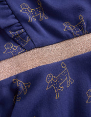 Cora Twirly Jersey Dress-Navy Foil Poodles / Boden Online