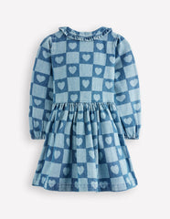 Pretty Shirt Dress-Denim Heart Stamp / Boden Outlet