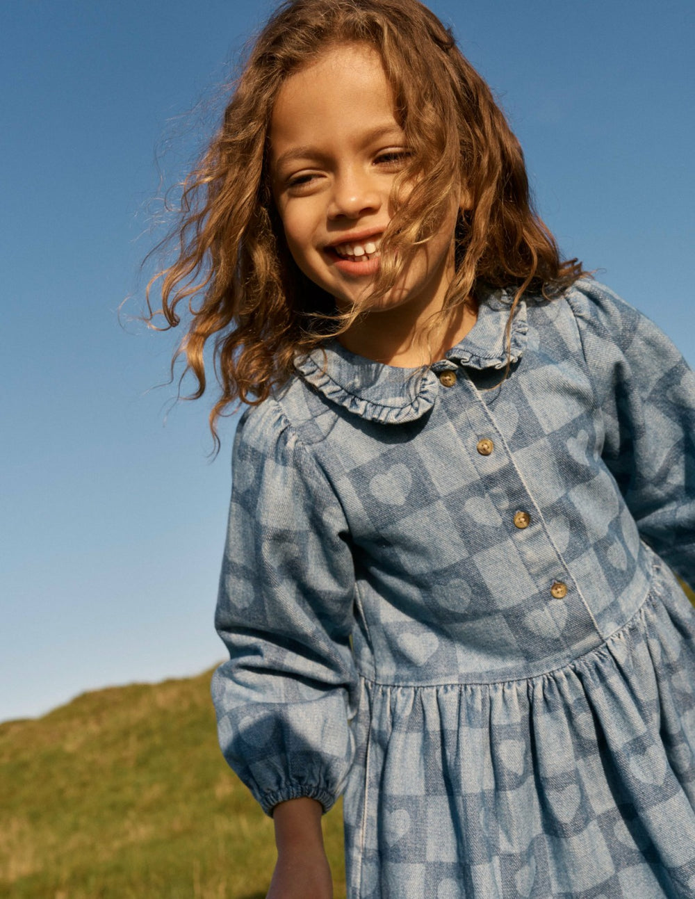 Pretty Shirt Dress-Denim Heart Stamp / Boden Outlet