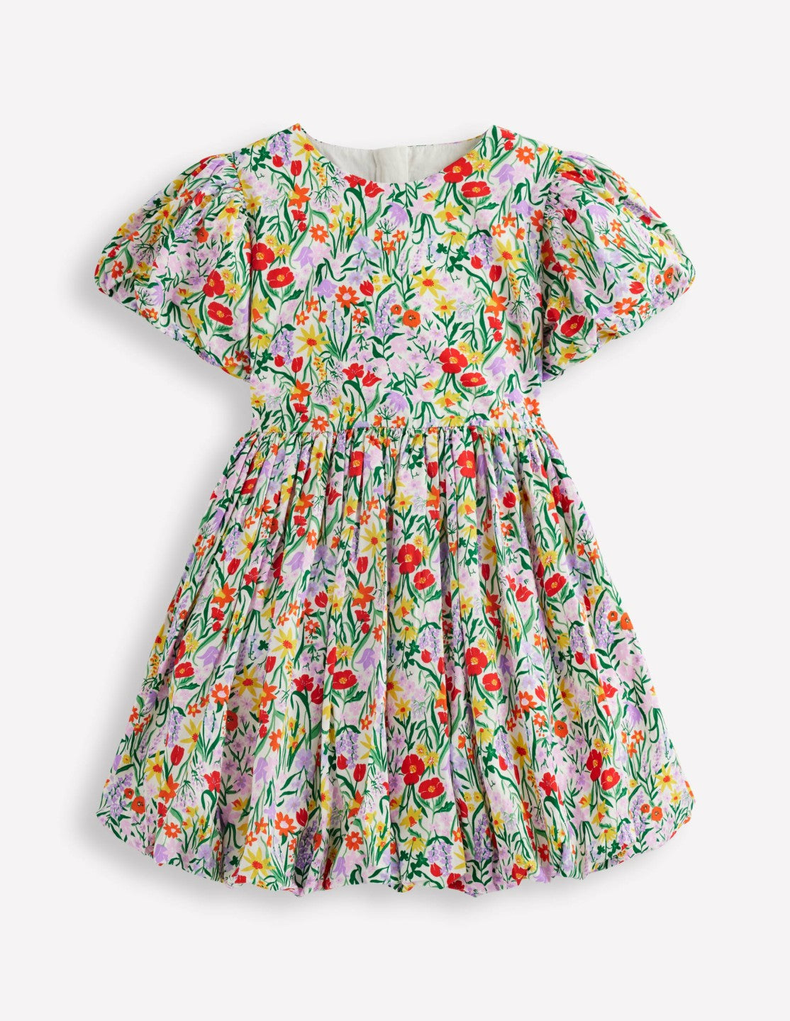 Bubble Hem Dress-Honeysuckle Flower Vine / Boden us