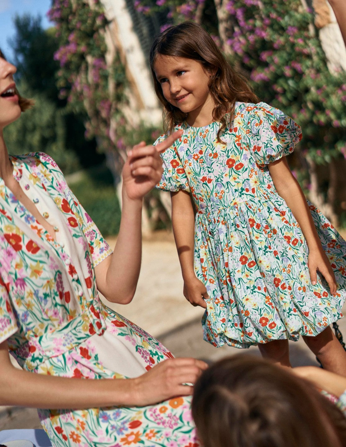 Bubble Hem Dress-Honeysuckle Flower Vine / Boden us