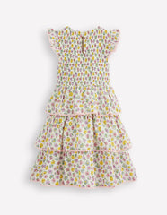 Tiered Lace Trim Dress-Soft Ivory Rosa / Boden