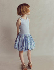 Bubble Hem Rib Dress-Misty Blue Daisy / Boden Online