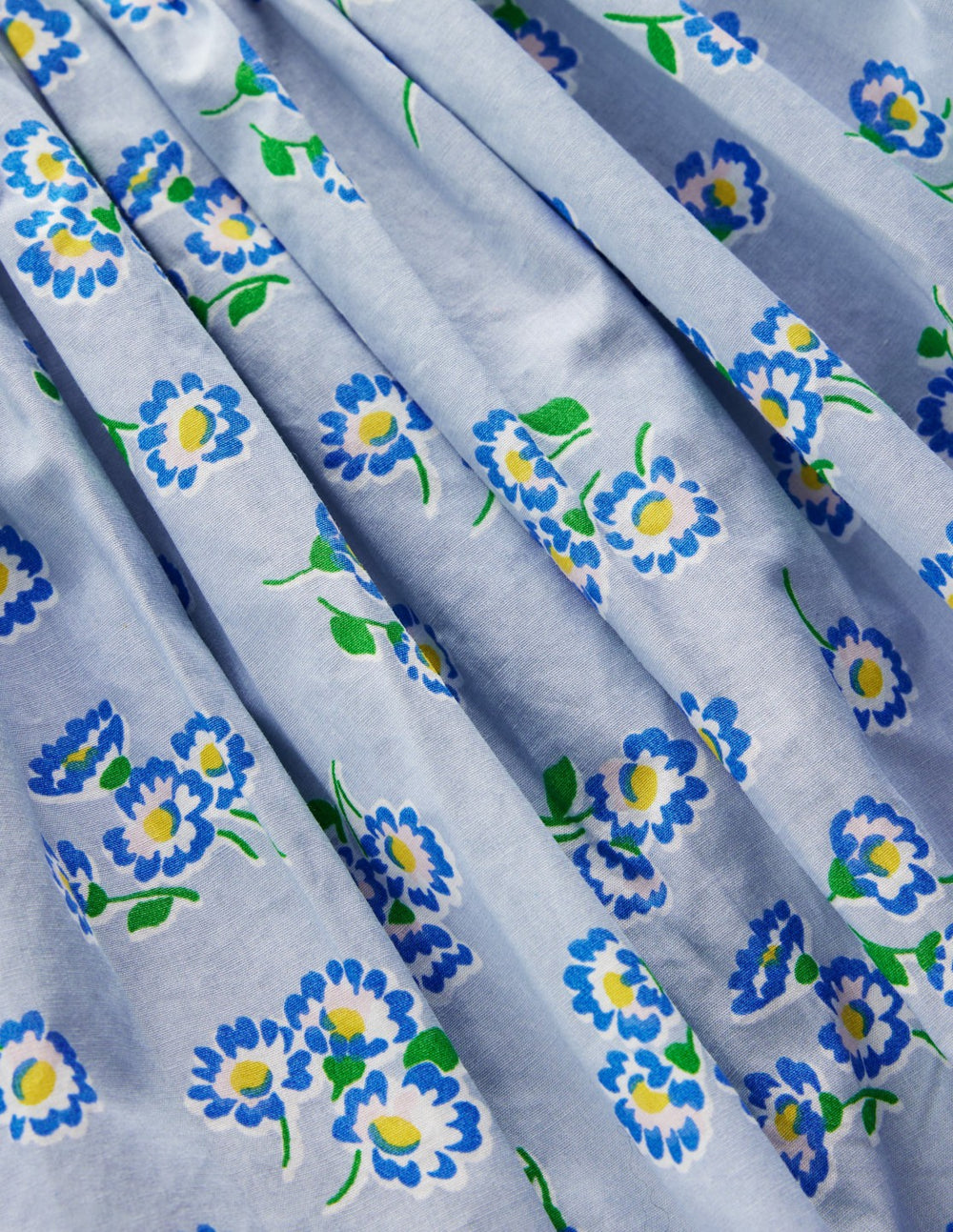 Bubble Hem Rib Dress-Misty Blue Daisy / Boden Online