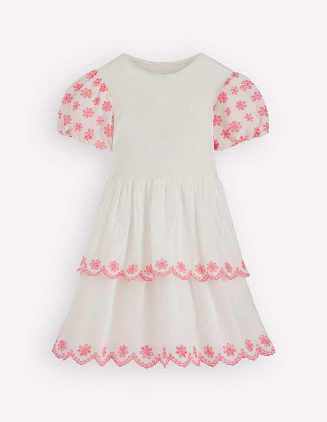 Broderie Rara Jersey Dress-Soft Ivory/ Salmon Pink / Boden Discount