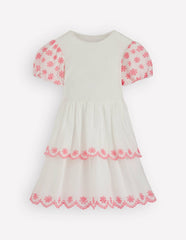 Broderie Rara Jersey Dress-Soft Ivory/ Salmon Pink / Boden Discount
