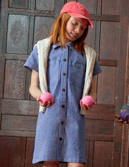 Denim Shirt Dress-Sapphire Blue Stripe / Boden On sale