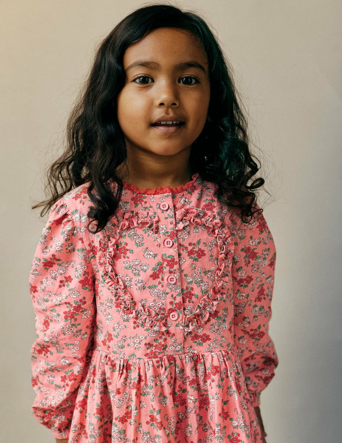 Pretty Interest Shirt Dress-Salmon Pink Meadow Floral / Boden us