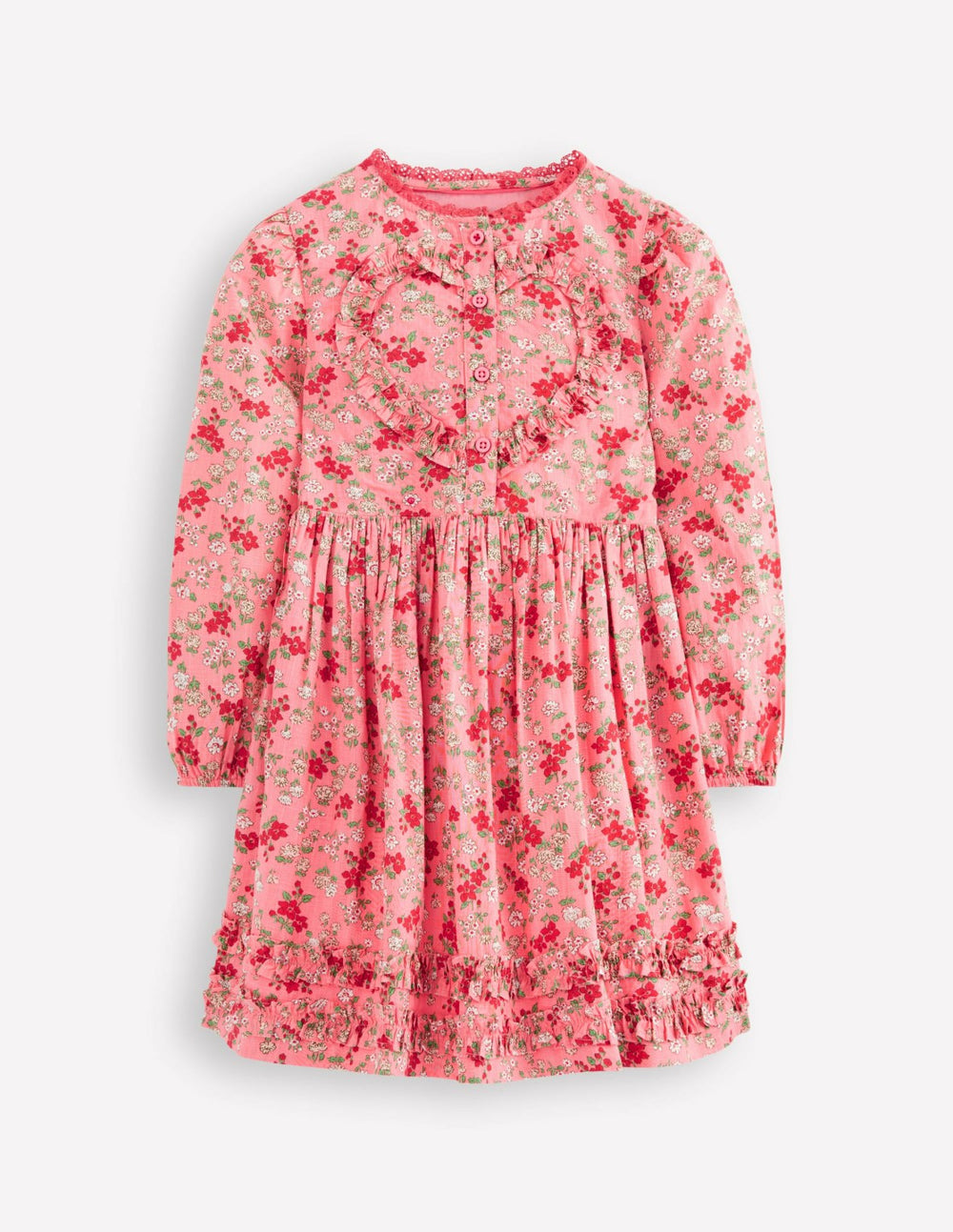 Pretty Interest Shirt Dress-Salmon Pink Meadow Floral / Boden us
