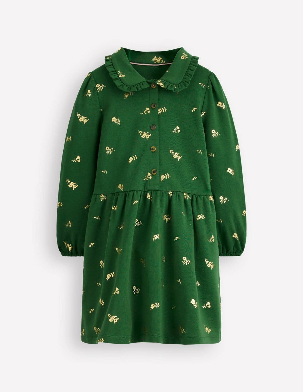 Cosy Jersey Shirt Dress-Green Foil Floral / Boden Discount