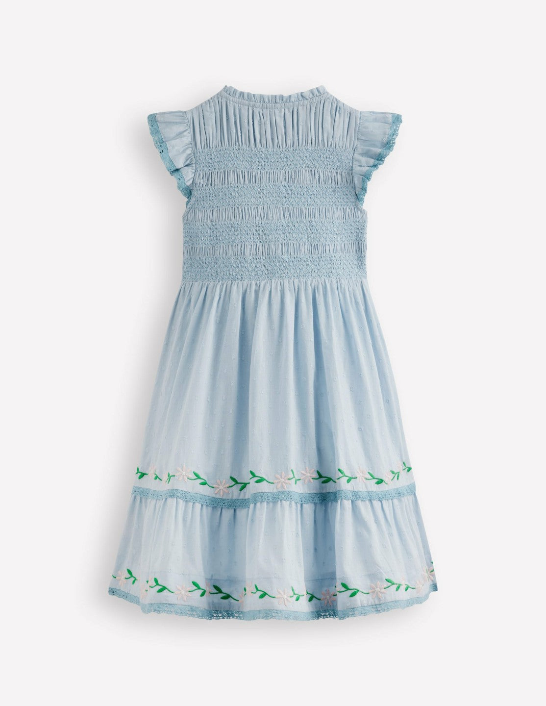 Shirred Bodice Midi Dress-Misty Blue / Boden Sale