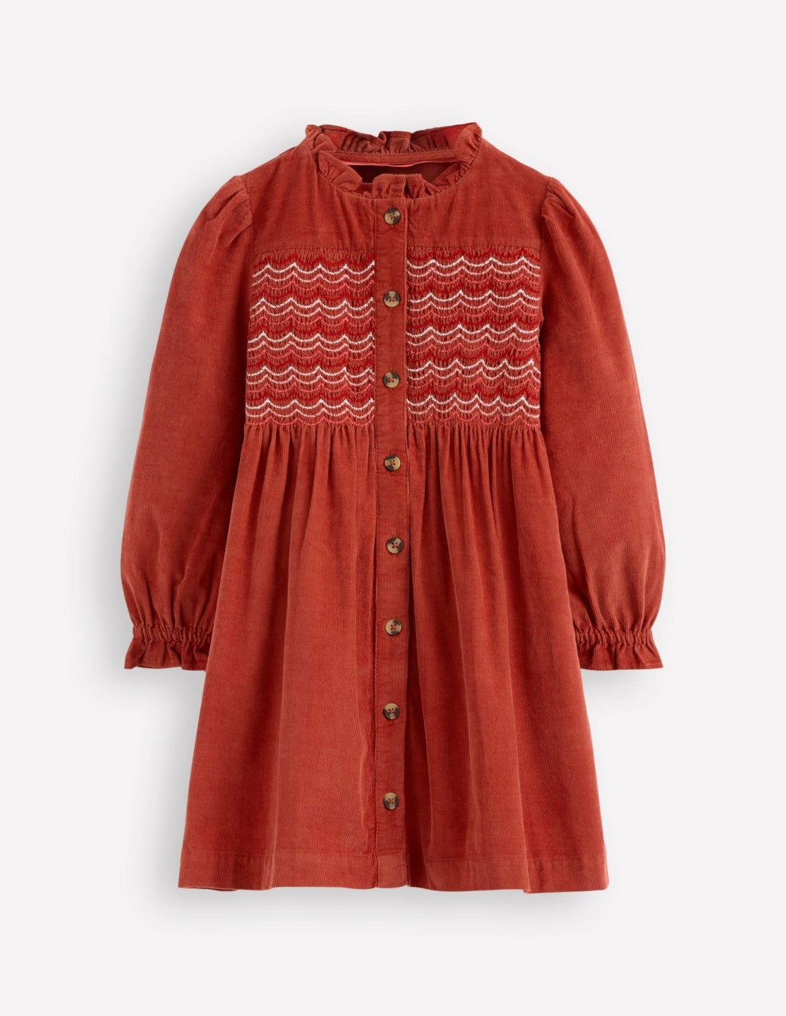 Suki Long Sleeve Smocked Dress-Copper / Boden Outlet