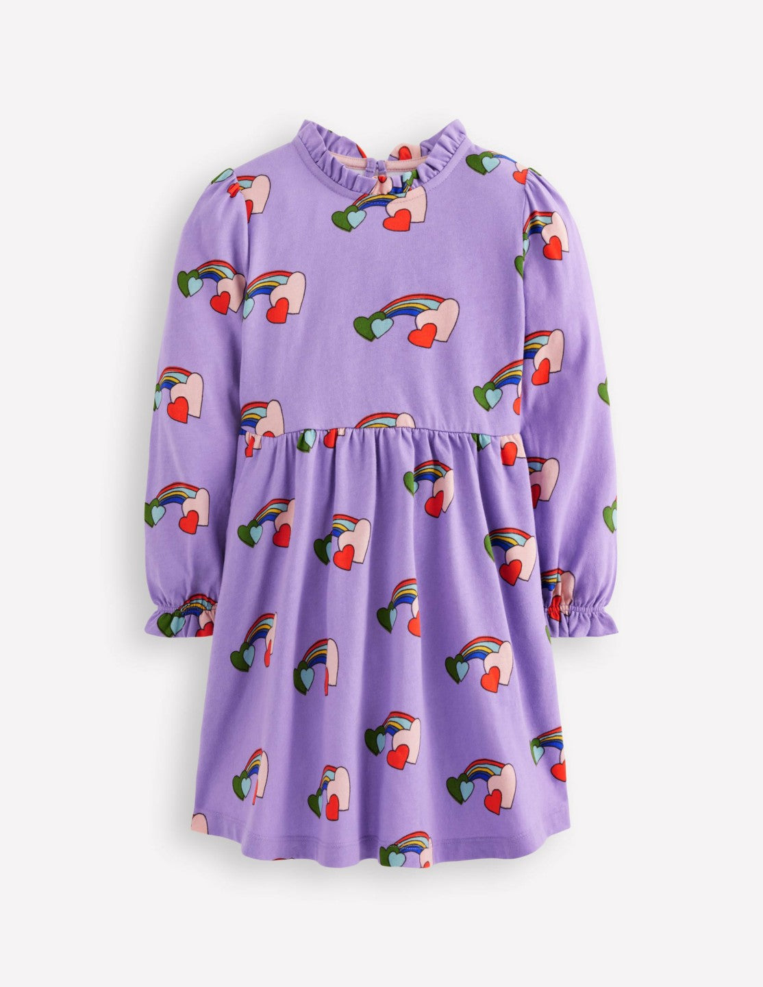 Blouson Sleeve Jersey Dress-Purple Love Rainbow / Boden Discount
