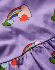 Blouson Sleeve Jersey Dress-Purple Love Rainbow / Boden Discount