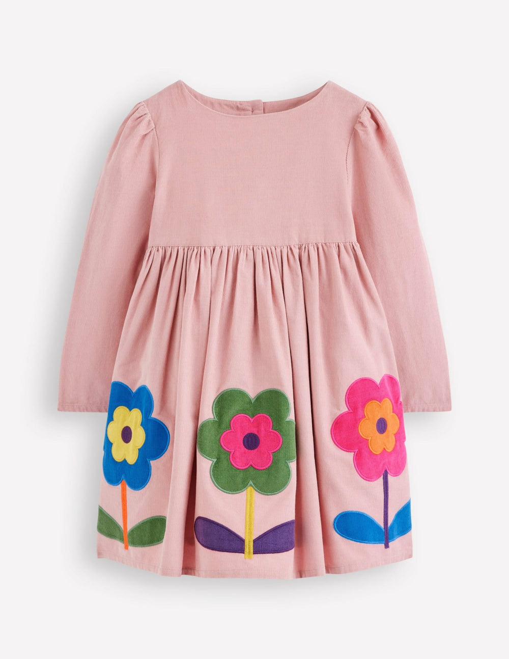 Corduroy Appliqué Dress-Almond Pink Flower / Boden On sale