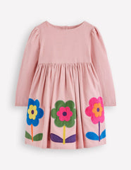 Corduroy Appliqué Dress-Almond Pink Flower / Boden On sale
