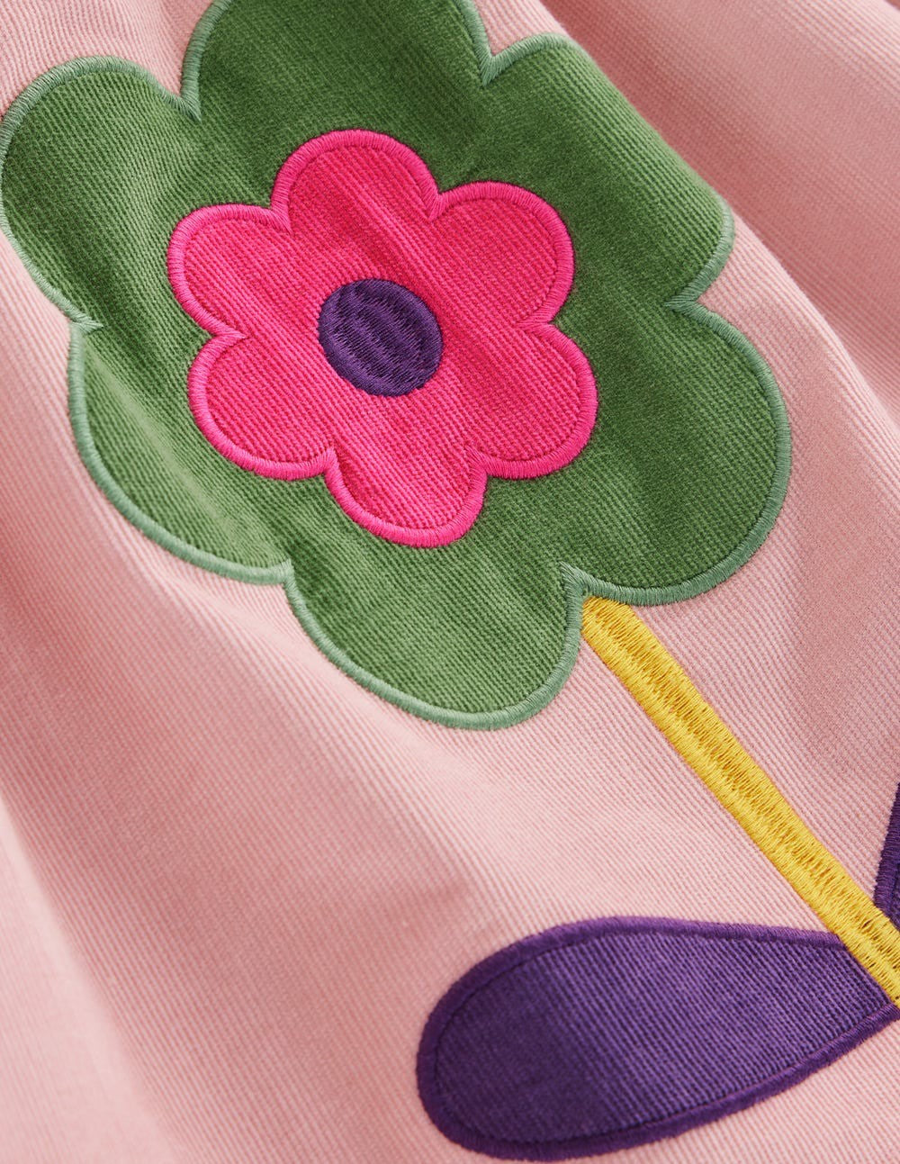 Corduroy Appliqué Dress-Almond Pink Flower / Boden On sale