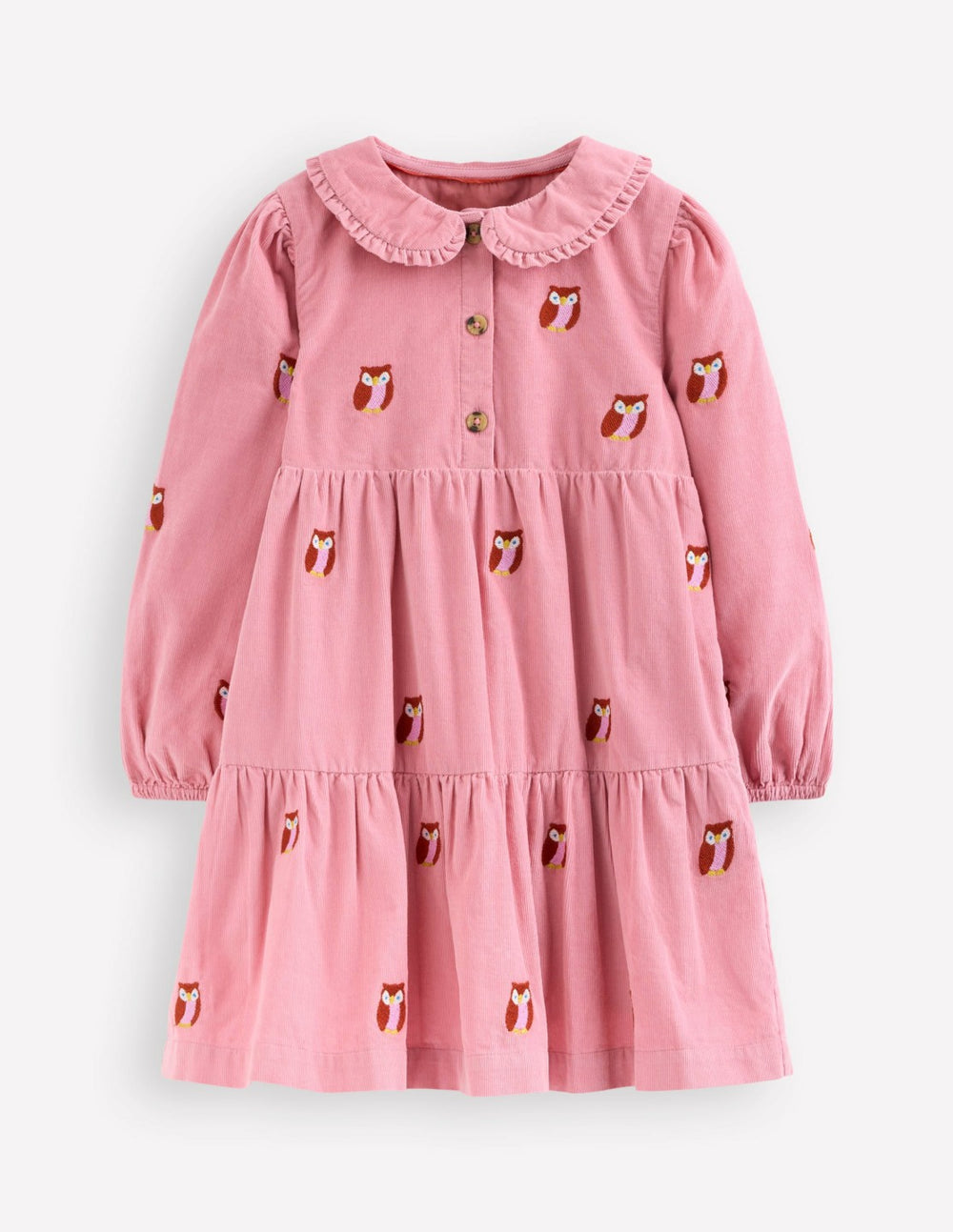 Minna Collared Woven Dress-Pink Owl Embroidery / Boden Sale