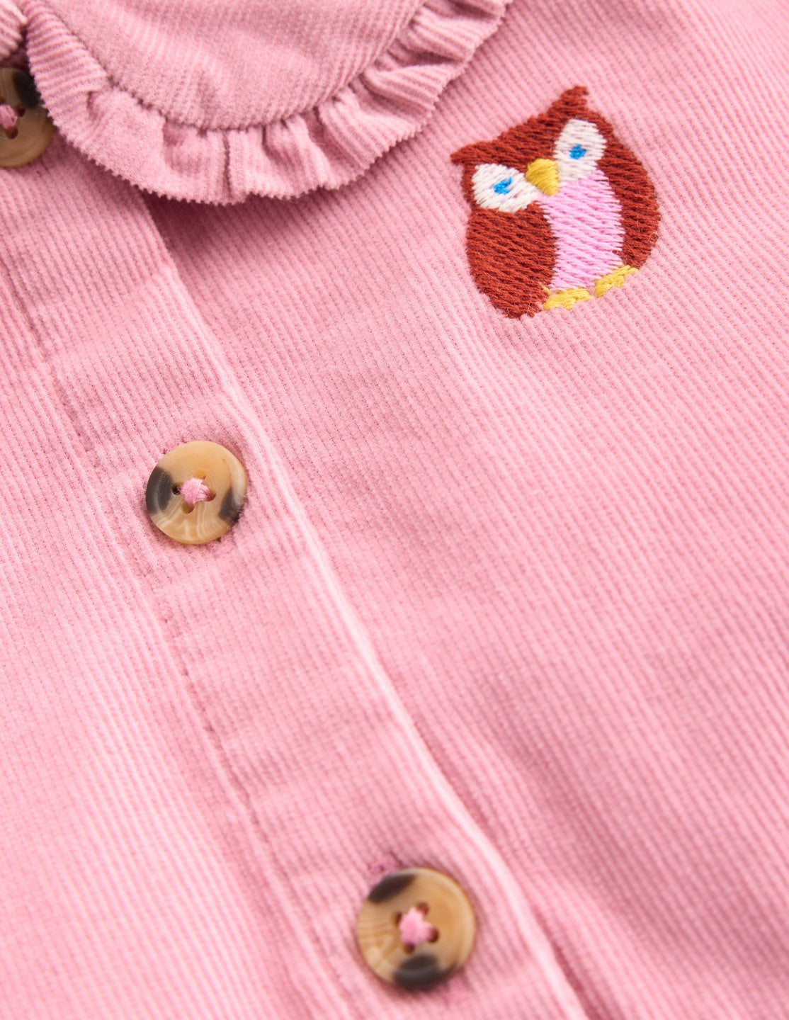 Minna Collared Woven Dress-Pink Owl Embroidery / Boden Sale