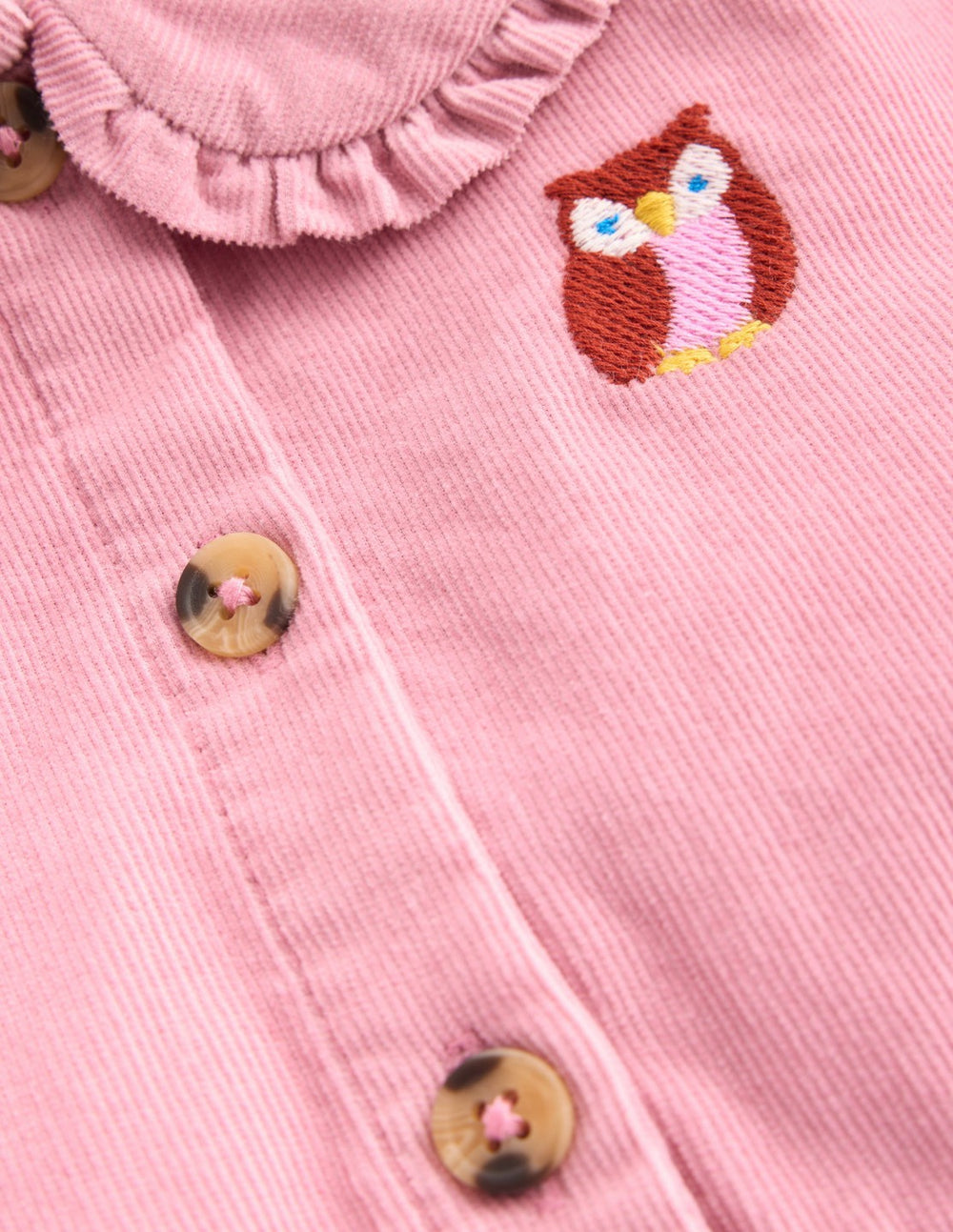 Minna Collared Woven Dress-Pink Owl Embroidery / Boden Sale